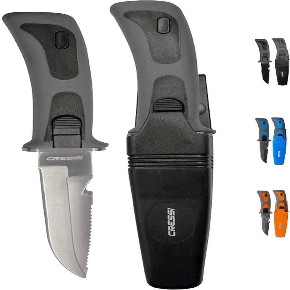 CRESSI Stainless Steel Diving Knife With Sheath for Leg Attachment- Vigo: Designed In Italy