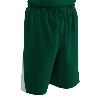 Champro Dri Gear Pro Plus Reversible Polyester Basketball Short, Adult X-Large, Forest Green, White