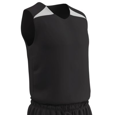 Champro Unisex-Youth Pro Plus Reversible Basketball Jersey, Black, White, Youth X-Large