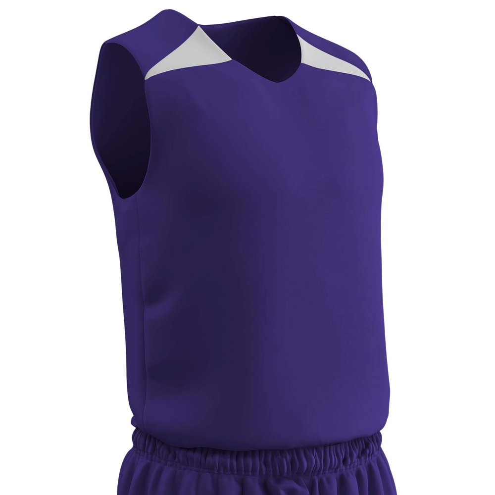 Champro Unisex-Youth Pro Plus Reversible Basketball Jersey, Purple, White, Youth Small
