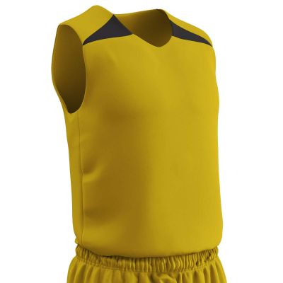 Champro Unisex-Youth Pro Plus Reversible Basketball Jersey, Gold, Black, Youth Medium