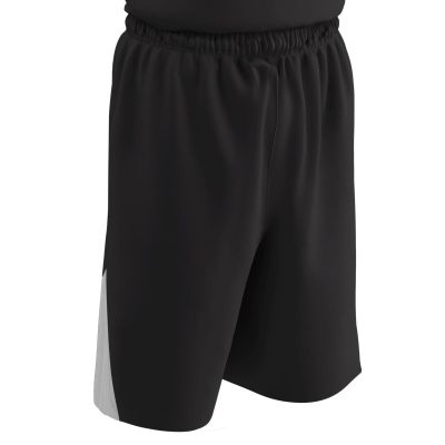 CHAMPRO boys Youth Dri Gear Pro Plus Reversible Polyester Basketball Short, Black, White, Medium US