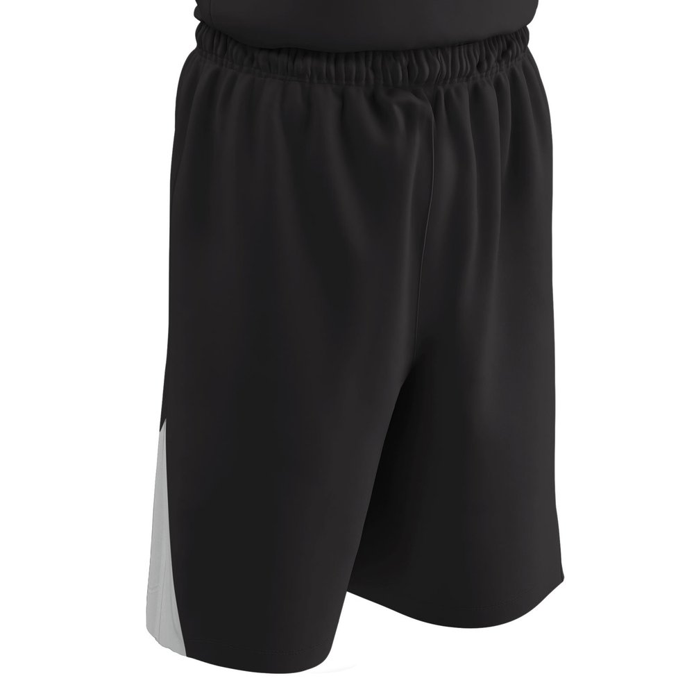 CHAMPRO boys Youth Dri Gear Pro Plus Reversible Polyester Basketball Short, Black, White, Medium US