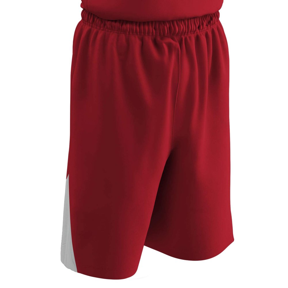 Champro Dri Gear Pro Plus Reversible Polyester Basketball Short, Youth Large, Scarlet, White