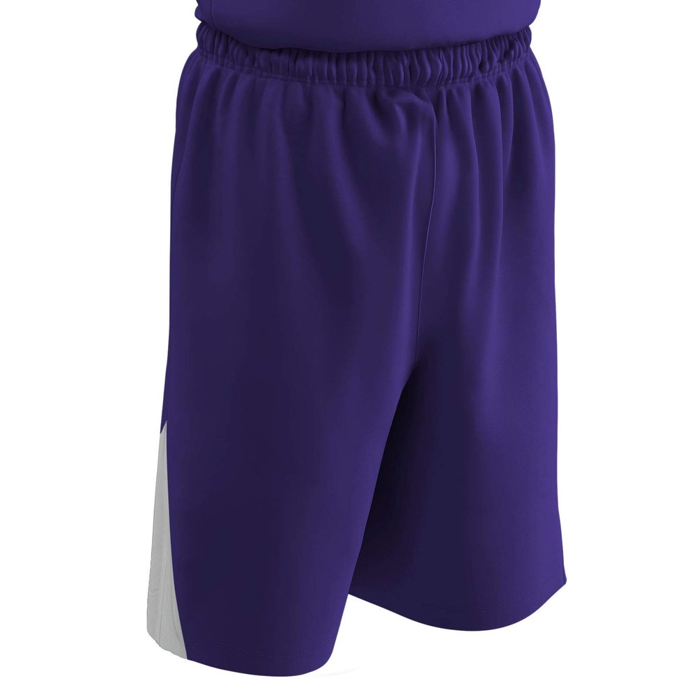 Champro Unisex-Youth Pro Plus Reversible Basketball Shorts, Purple, White, Youth X-Large