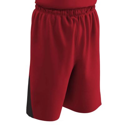 Champro Dri Gear Pro Plus Reversible Polyester Basketball Short, Youth Medium, Scarlet, Black