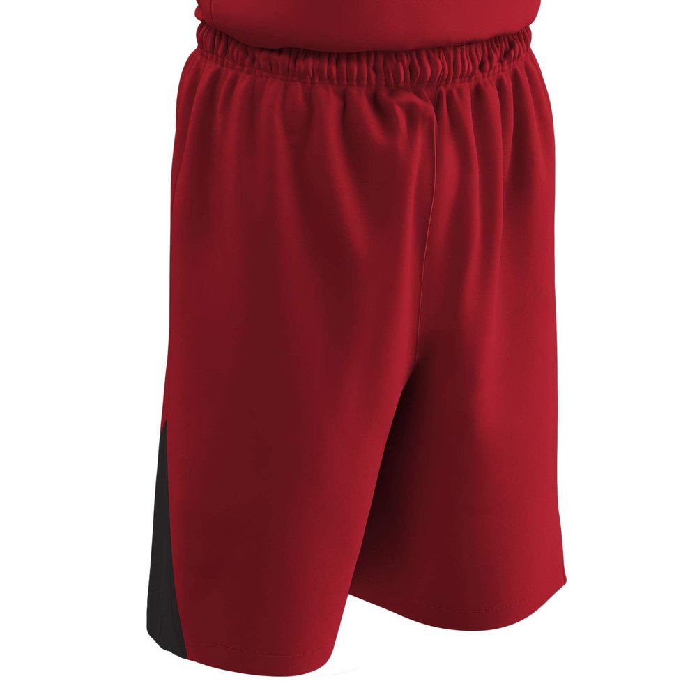 Champro Dri Gear Pro Plus Reversible Polyester Basketball Short, Youth Medium, Scarlet, Black