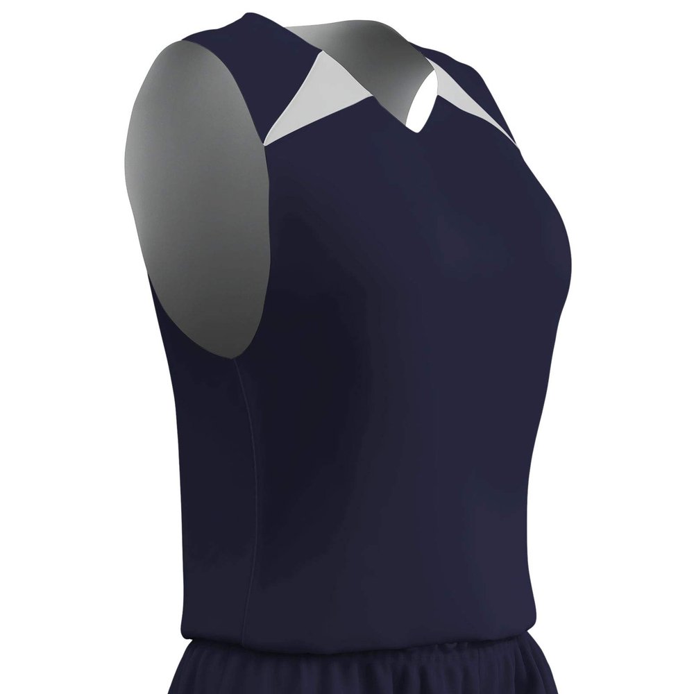 Champro Women's Standard Pro-Plus Reversible Basketball Jersey, Navy, White, Small