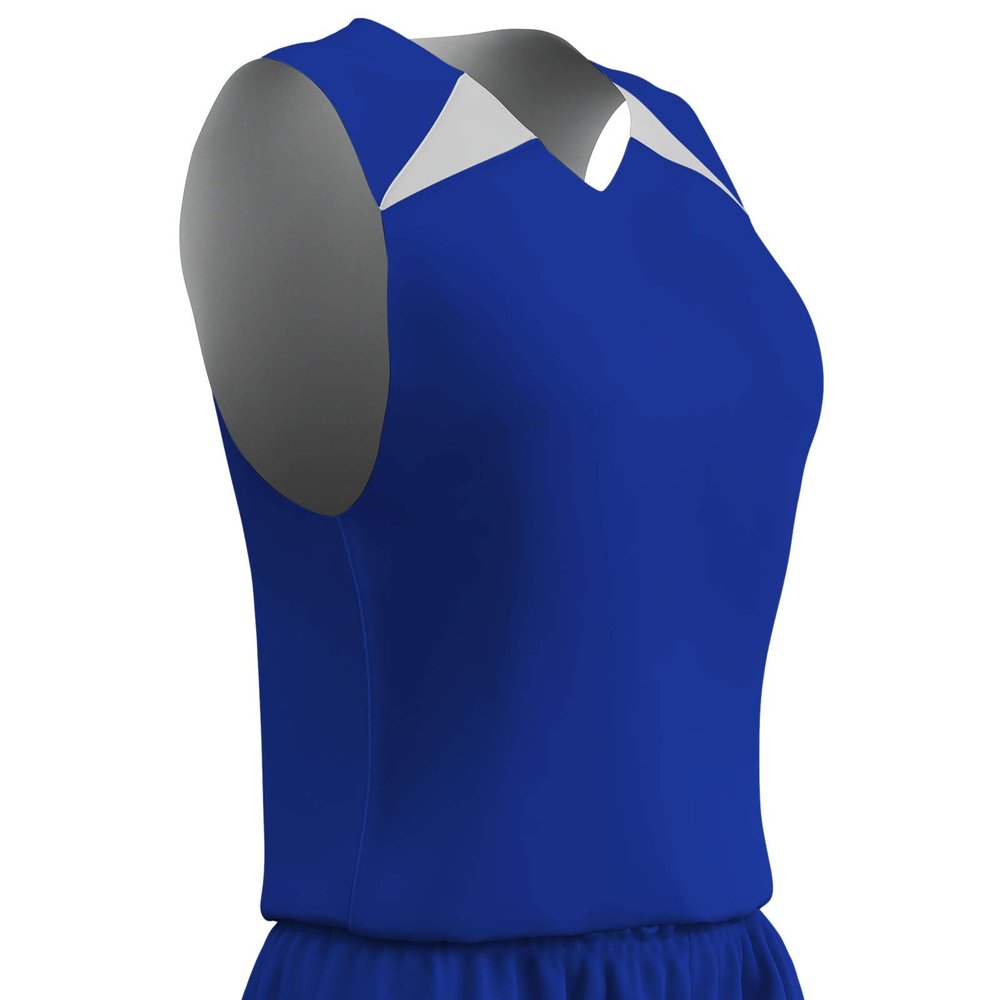 Champro Women's Standard Pro-Plus Reversible Basketball Jersey, Royal, White, X-Large