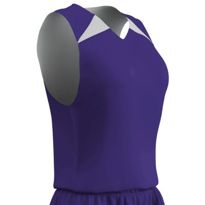 Champro Women's Standard Pro-Plus Reversible Basketball Jersey, Purple, White, Large