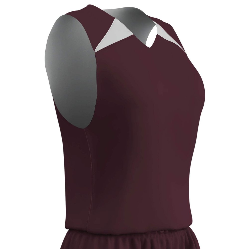 Champro Women's Dri Gear Pro Plus Polyester Reversible Basketball Jersey, Women's Medium, Maroon, White