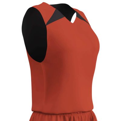 Champro Women's Dri Gear Pro Plus Polyester Reversible Basketball Jersey, Women's Small, Orange, Black
