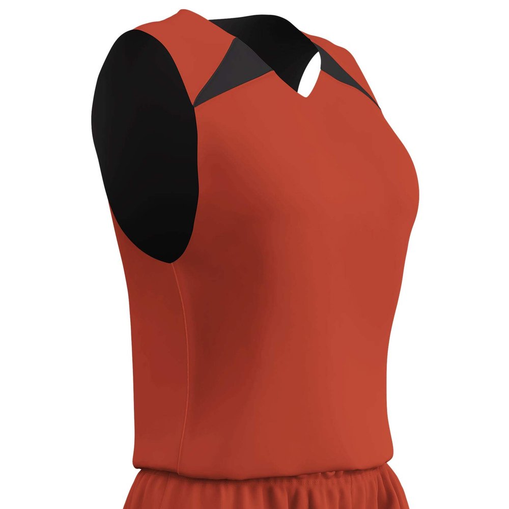 Champro Women's Standard Pro-Plus Reversible Basketball Jersey, Orange, Black, X-Large