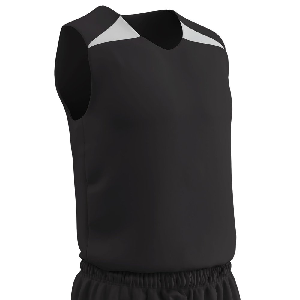 Champro Men's Dri Gear Pro Plus Polyester Reversible Basketball Jersey, Adult Medium, Black, White