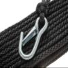 Attwood 11742-7 3/8-Inch x 50-Feet Solid Braid MFP Anchor Line, Black, Spring Hook, 3/8-Inch Diameter, 50 Feet Long, Kink-Resistant view 3