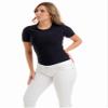 Underworks Women's Microfiber Compression Minimizer Crew Neck T-Shirt, XLarge, Black view 2