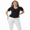 Underworks Women's Microfiber Compression V-Neck T-Shirt, Medium, Black view 2