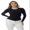 Underworks Women's Ultra Light Compression Minimizer Crew Long Sleeves, Small, Black view 1