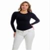 Underworks Women's Ultra Light Compression Minimizer Crew Long Sleeves, 3X, Black view 2