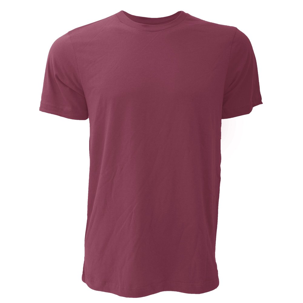 Canvas Unisex Jersey Crew Neck Short Sleeve T-Shirt (2XL) (Maroon)