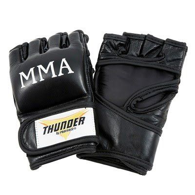 Pro Force Thunder Mixed Martial Arts Leather Fight Glove - Black - Large