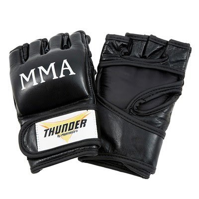 Pro Force Thunder Mixed Martial Arts Leather Fight Glove - Black - Large