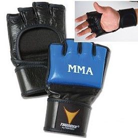 Pro Force Thunder Mixed Martial Arts Leather Fight Glove - Blue - Large/X-Large