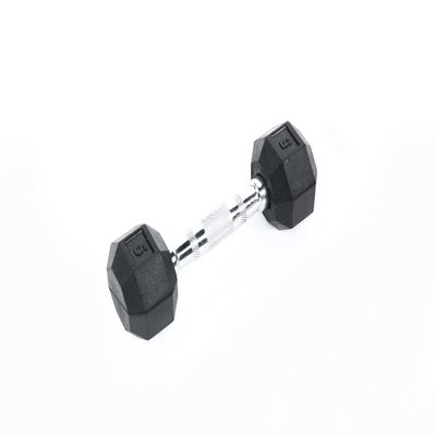 Ader Rubber Coated Dumbbell w/Contoured Chrome Handle (5-Pound)