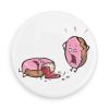Funny buttons; Sweet Crime Scene Half Eaten Donut 3.0 Inch Pin Back Button view 1
