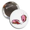 Funny buttons; Sweet Crime Scene Half Eaten Donut 3.0 Inch Pin Back Button view 2
