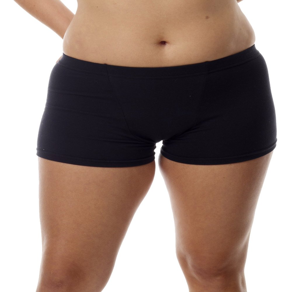 Underworks Women's Microfiber Boxers Bloomers Boyleg Panties Large Black