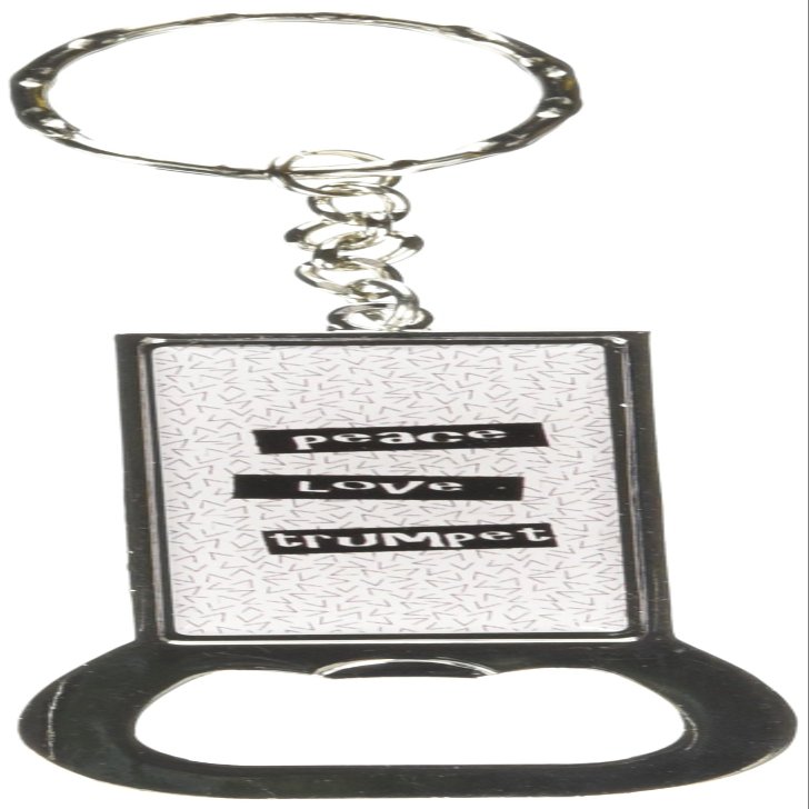Graphics and More Ring Bottlecap Opener Key Chain, Peace Love Trumpet (KK2124)