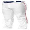 A4 Men's Side Seam Performance Warp-Knit Baseball Pant, M, White/Scarlet Red view 2