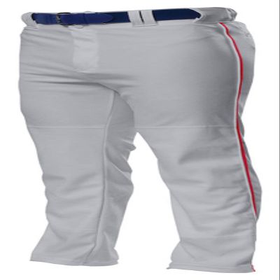A4 Youth Contrast Open Bottom Baggy Cut Baseball Pant, Grey/Scarlet Red, Large