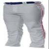 A4 Youth Contrast Open Bottom Baggy Cut Baseball Pant, Grey/Scarlet Red, Large view 1