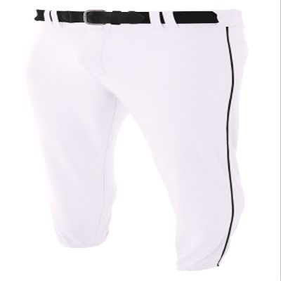 A4 Mens Pro-Style Elastic Bottom Baseball Pant, 2XL, White/Black