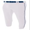 A4 Mens Pro-Style Elastic Bottom Baseball Pant, XL, White/Navy view 1