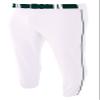 A4 Mens Pro-Style Elastic Bottom Baseball Pant, 2XL, White/Forest view 1
