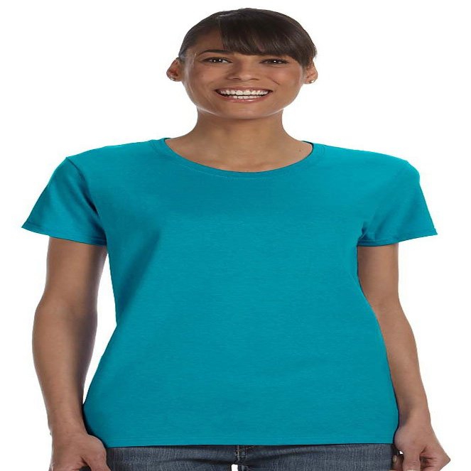 Missy Fit Heavy Cotton Tee (Tropical Blue) (2X-Large)