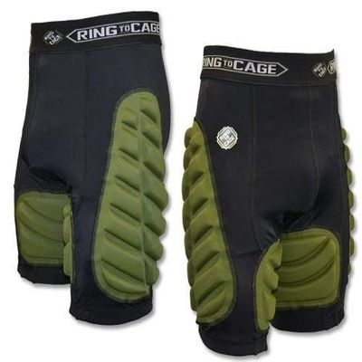 Ring to Cage Combat Padded Compression Short for Muay Thai, MMA, Kickboxing (X-Large)