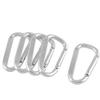 uxcell a12120500ux0509 5 Pcs Silver Tone D Shaped Aluminum Alloy Carabiner Hook Keychain view 1