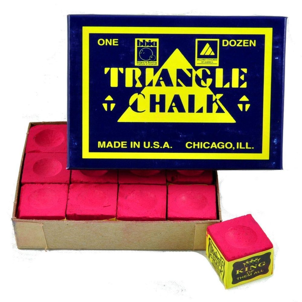 TRIANGLE Pool & Snooker Table Cue Chalk RED 12 Cubes