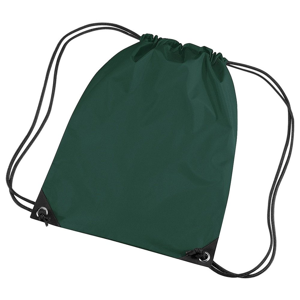 Bagbase Premium Gymsac Water Resistant Bag (11 Liters) (One Size) (Bottle Green)