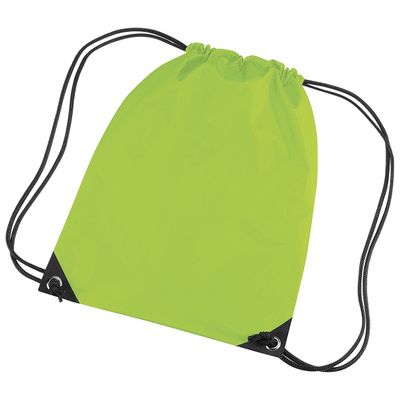 Bagbase Premium Gymsac Water Resistant Bag (11 Liters) (One Size) (Lime)