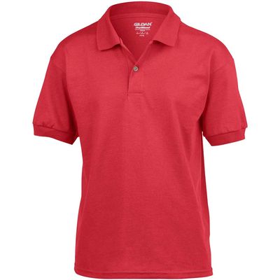Gildan DryBlend Childrens Unisex Jersey Polo Shirt (S) (Red)