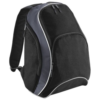 BagBase Teamwear Backpack/Rucksack (21 Liters) (One Size) (Black/Grey/White)