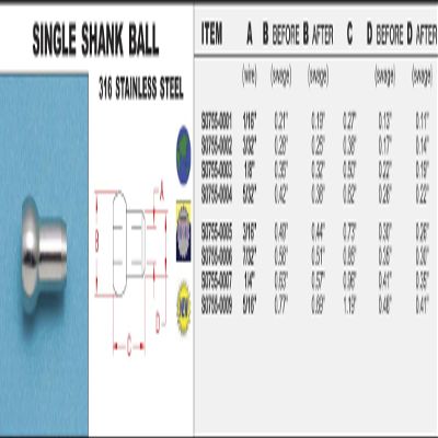 316 Stainless Steel Single Shank Ball 1/16" (S0755-0001)