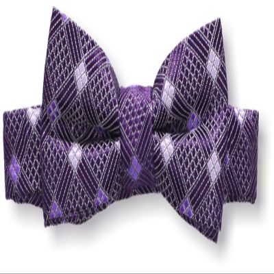 American Exchange Big Boys' Diamond pattern Print Bowtie, Purple, One Size