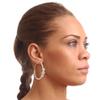 Rhodium Plated Clear Crystal 'Flower' Hoop Earrings - 5cm Diameter view 2