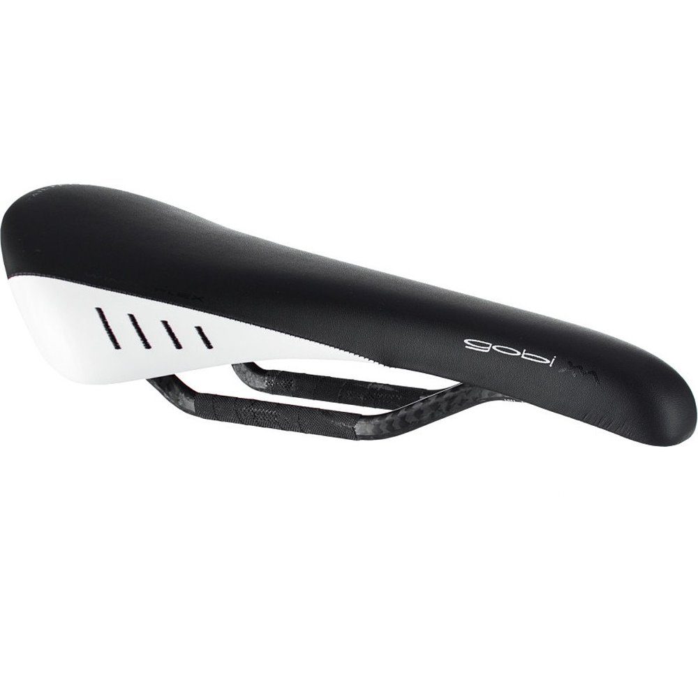 Fi'zi:k Gobi XM Carbon Carbon Braided Saddle Black/Glossy White, One Size